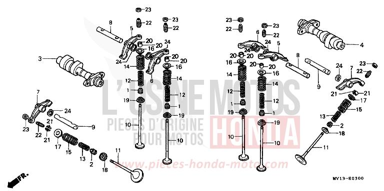 CAMSHAFT/VALVE for Africa Twin 750 SHASTA WHITE (NH138H) from 1991